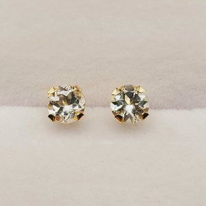 14K Yellow Gold Aquamarine (0.4ct) Stud Earrings